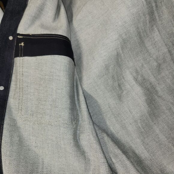 Kayne West Yeezy Indigo Blue Raw Denim Shirt Jacket LARGE **Unreleased - Picture 5 of 8